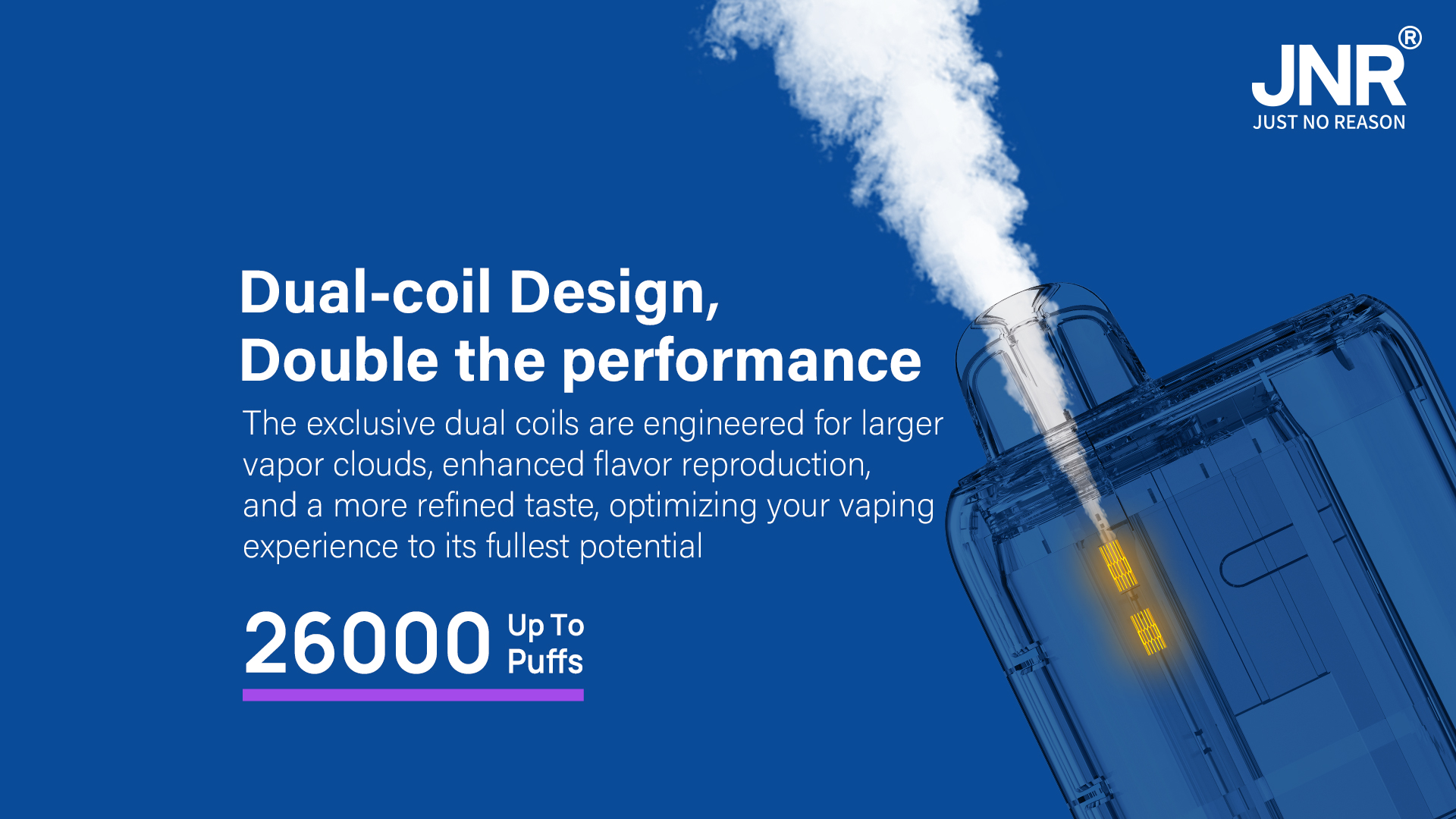 Dual Coil designJNR PLUS X 26000 PUFF 26K Dual Coil designJNR PLUS X 26000 PUFF 26K