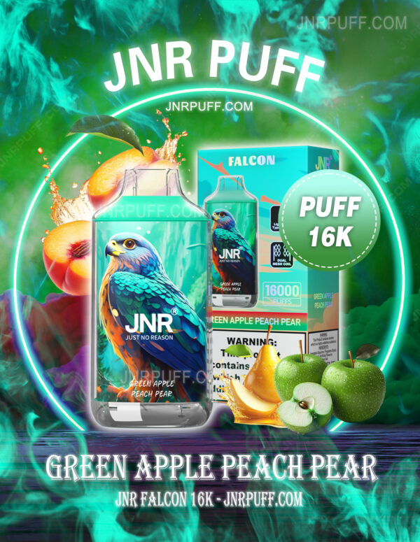 JNR Falcon 16k Puff Green Apple Peach Pear