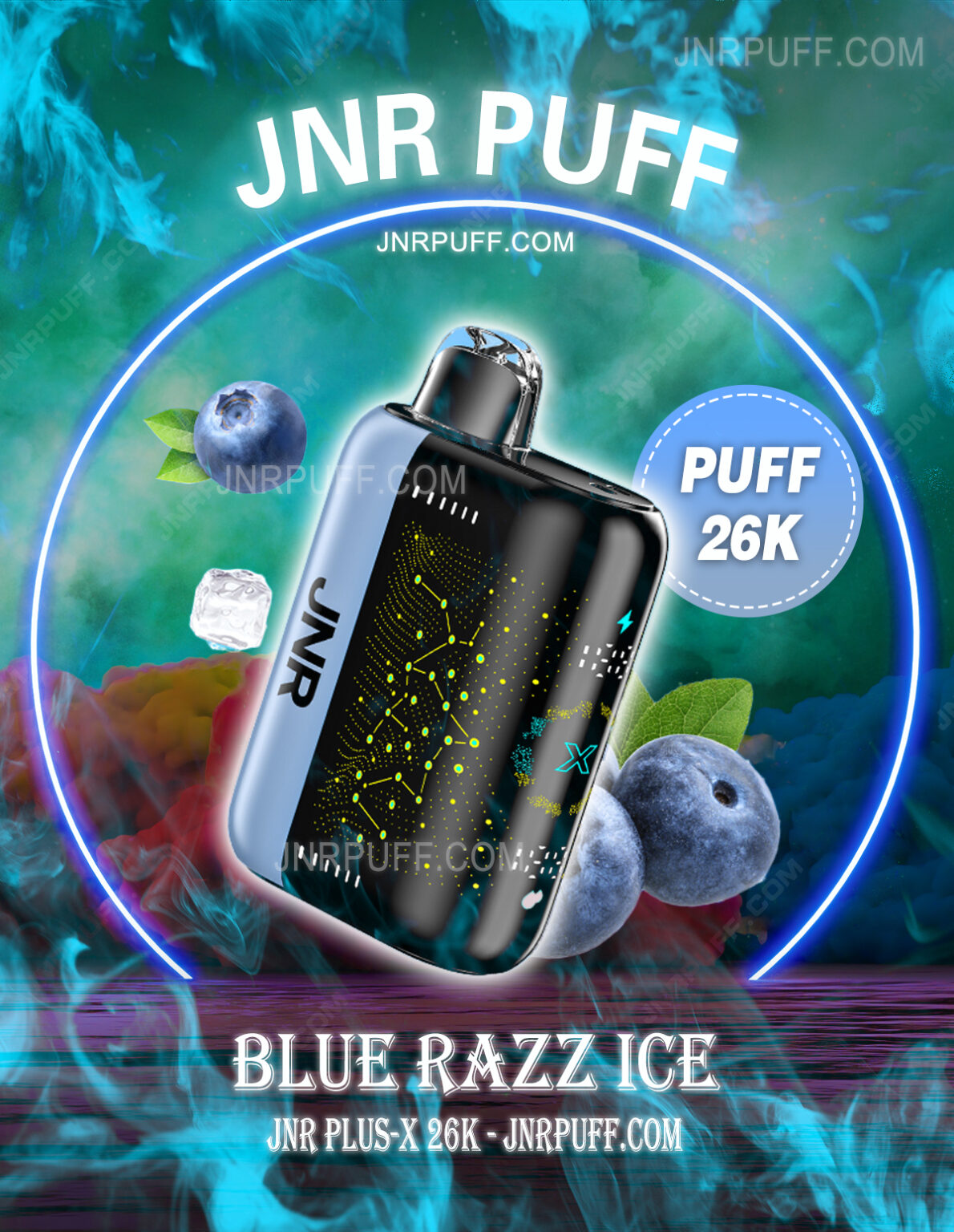 Blue Razz Puff JNR PLUS-X 26000 Puff 26k Blue Razz Ice | No Taxe 28ml E Liquide