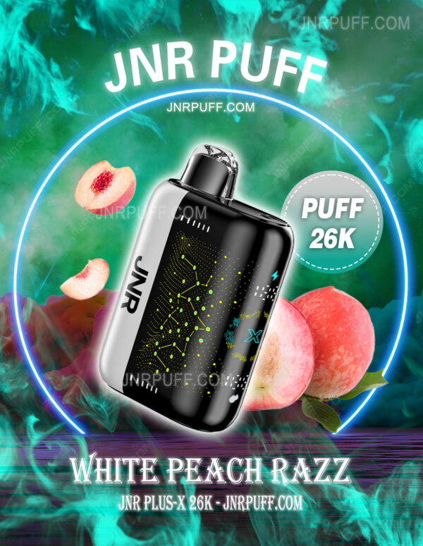 JNR PLUS X 26000 PUFF VAPE White Peach Razz