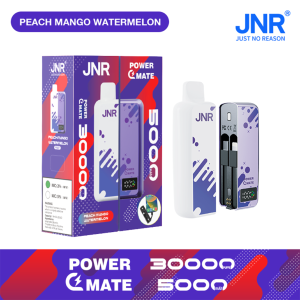 JNR POWER MATE puff 30k vape Peach Mango Watermelon