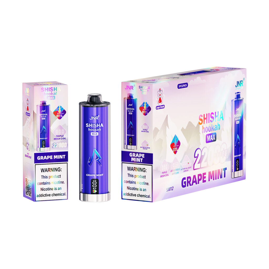 JNR VAPE SHISHA MAX 22000 Puff - GRAPE MINT | Jnr Shisha Puff