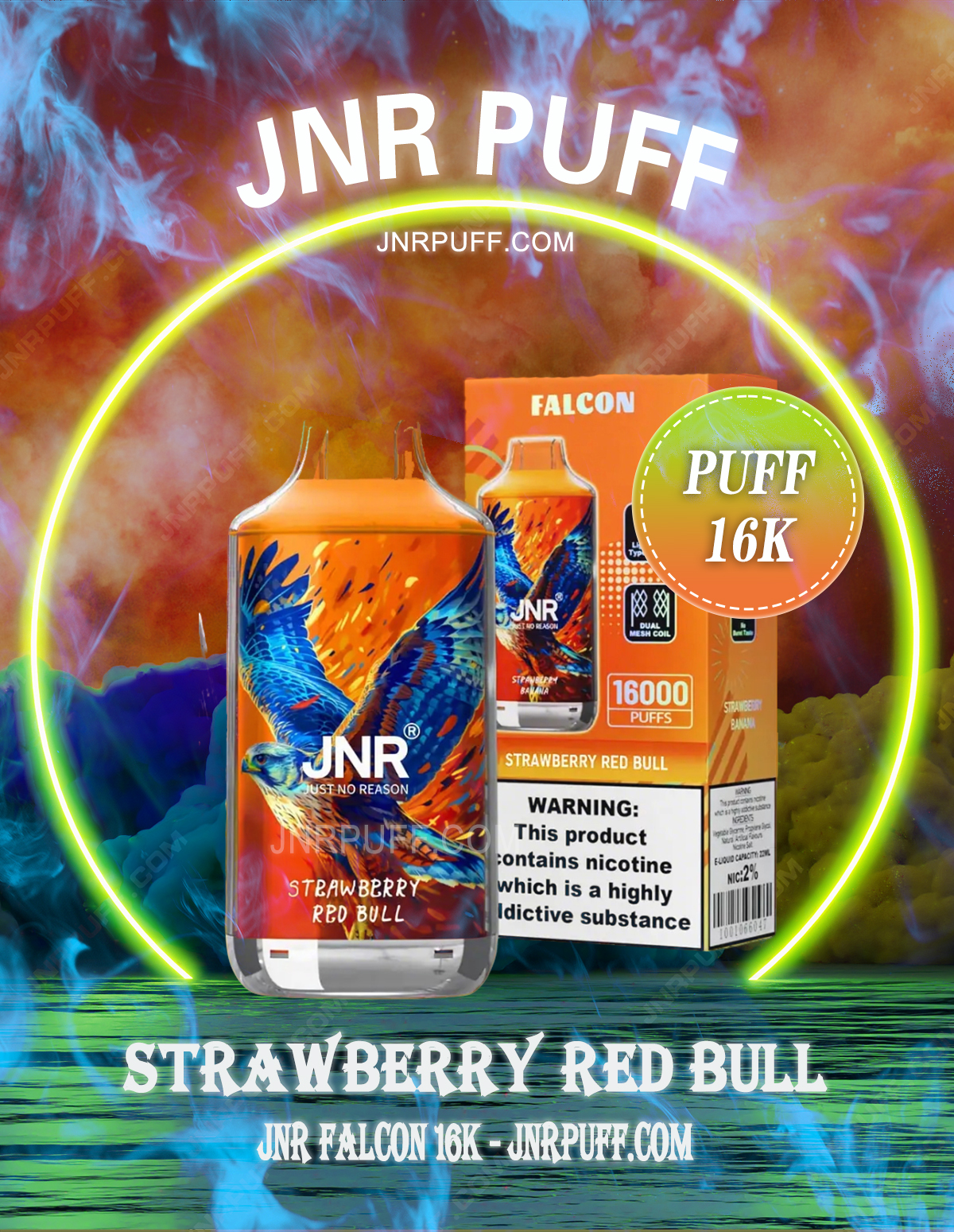 JNR Falcon 16k Puff 16000 – Strawberry Red Bull